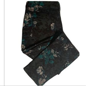 GAP Dark Green & Turquoise Floral -  Always Skinny jeans Size 8 Mid-rise